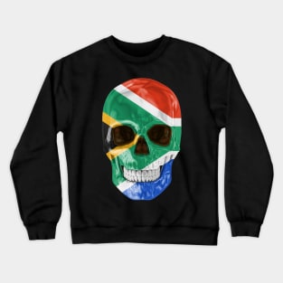 South Africa Flag Skull - Gift for South African With Roots From South Africa Crewneck Sweatshirt